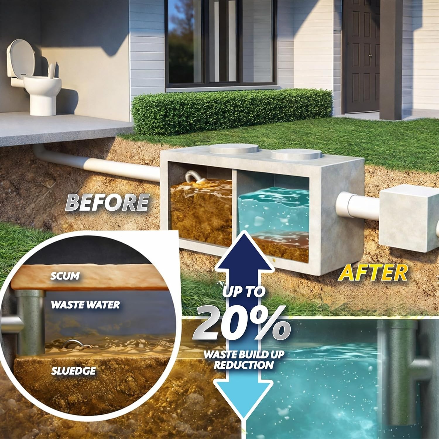 Dual-Action Septic Tank Treatment Pods – Natural Formula for 1500-Gallon Systems
