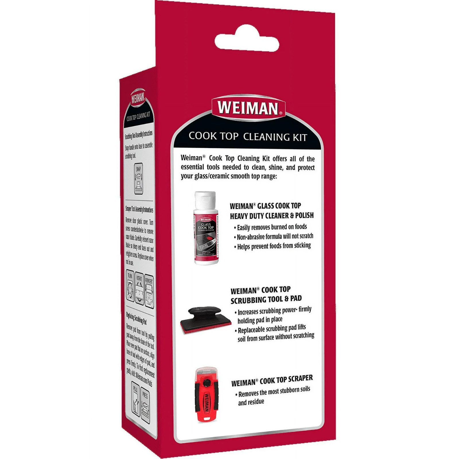 Weiman Glass Stove Top Complete Cleaning Kit Cleaner Scrubber & Scraper Included