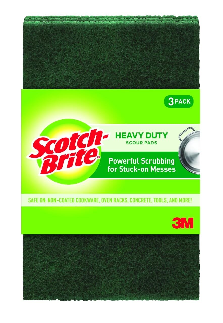Heavy Duty Scouring Pads 3 Pack Kitchen Scrubbers Outdoor Pots Pans Cookware Gri