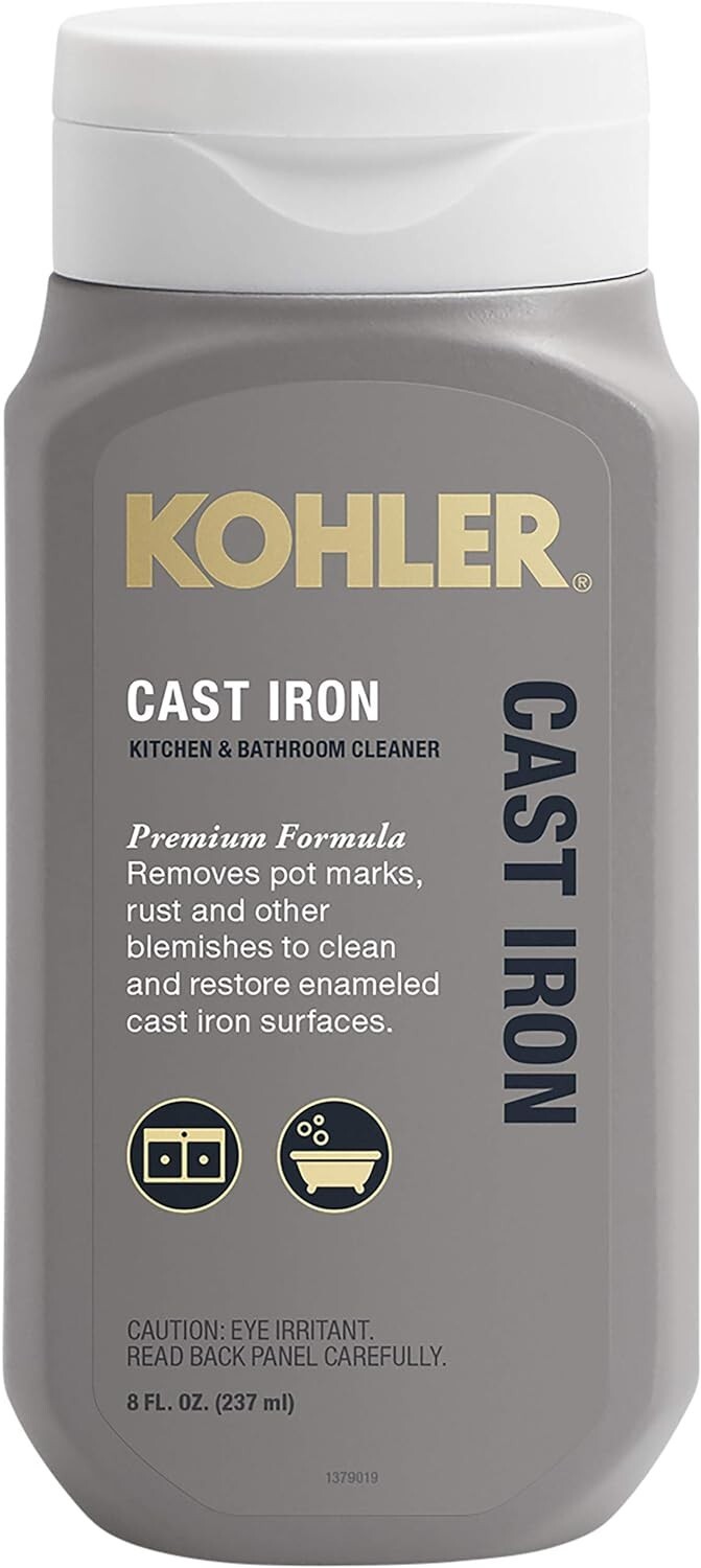 Cast Iron Cleaner Liquid Form Kohler K-23725-NA Non-abrasive Cream-Based Kit New