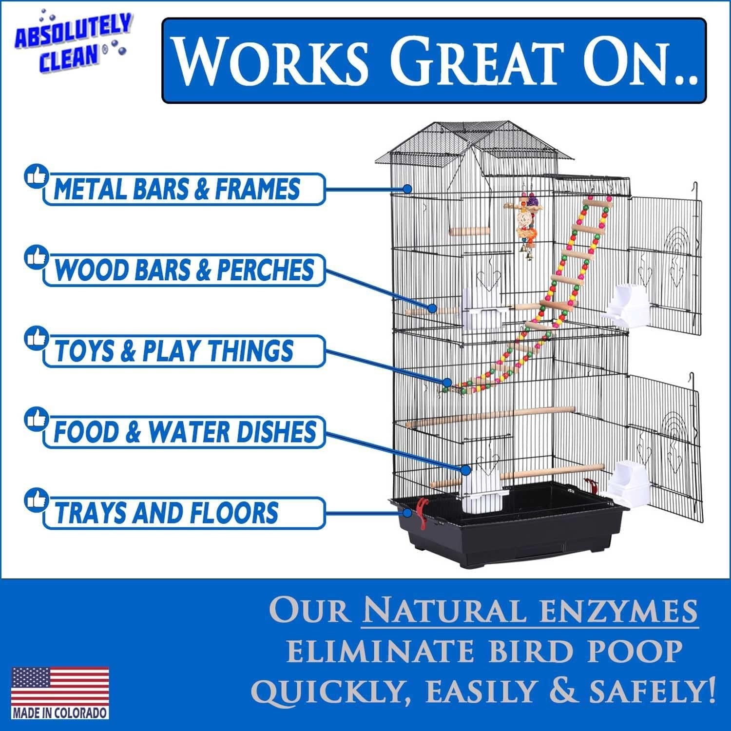 Amazing Bird Cage Cleaner and Deodorizer – Just Spray/Wipe – Safely & Easily …