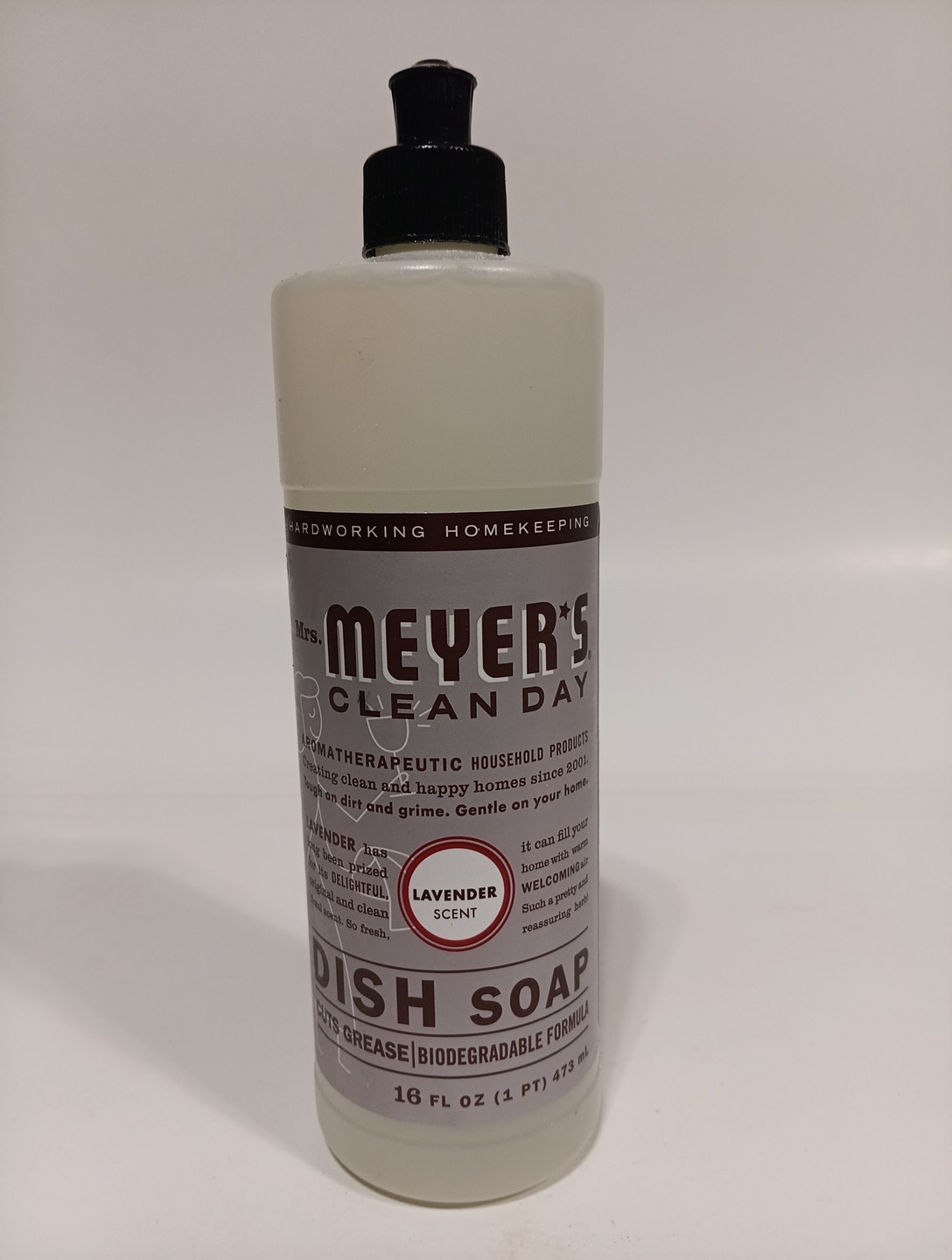 Mrs. Meyer’s Clean Day Dish Soap Cuts Grease Biodegradable Lavender Scent 16 oz