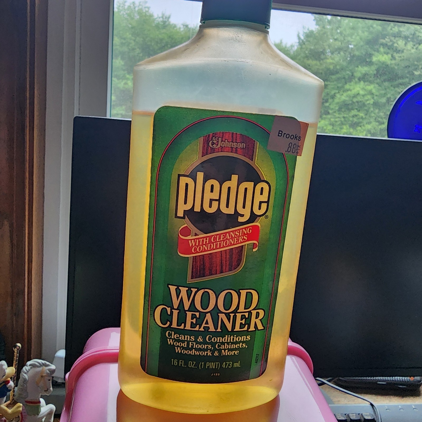 Vintage 1994 Pledge Wood Cleaner Liquid 80% Full 16 Fl Oz
