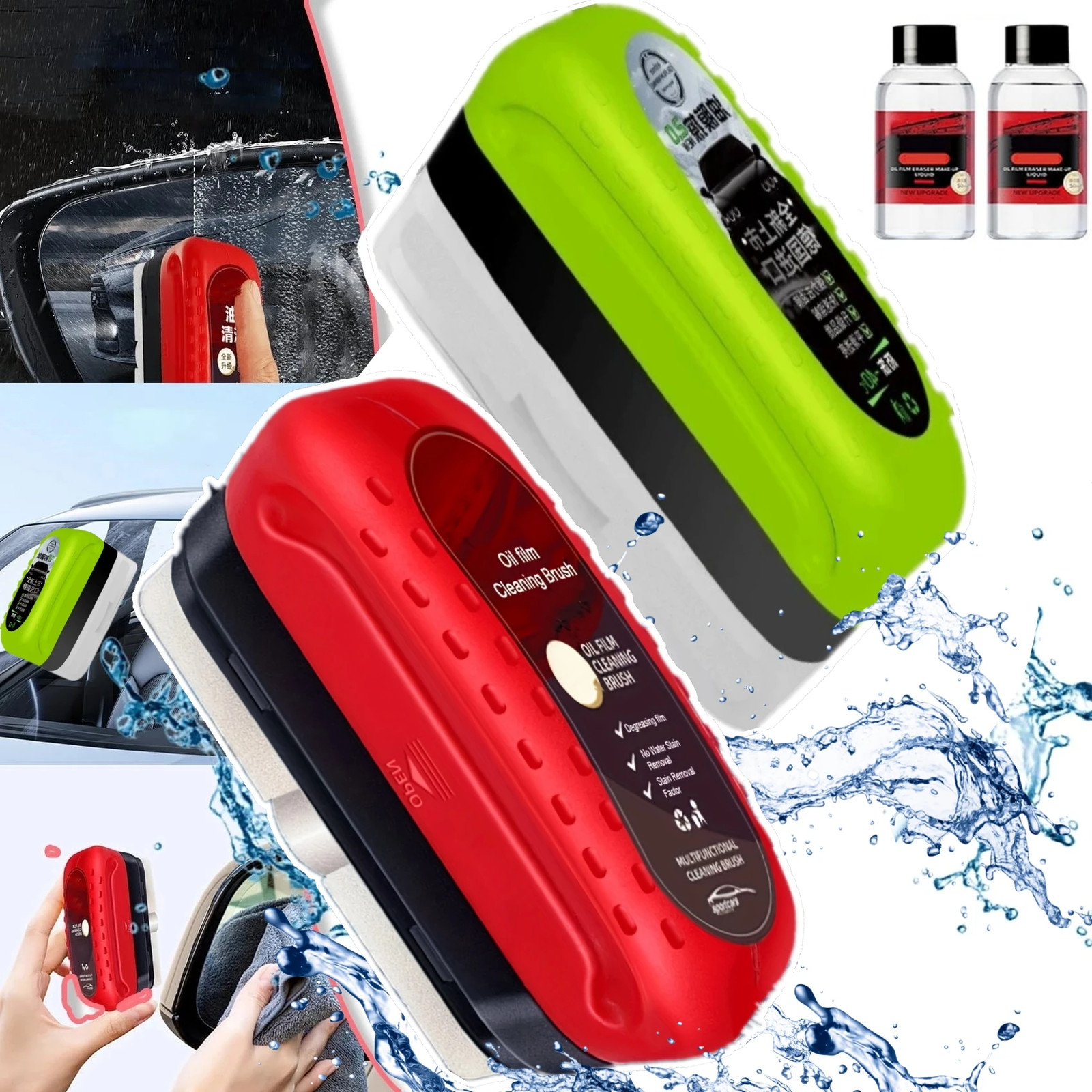 Car Glass Cleaner Cleaning Agent Powerful Windshield Cleaner Car Glass Sponge Cl