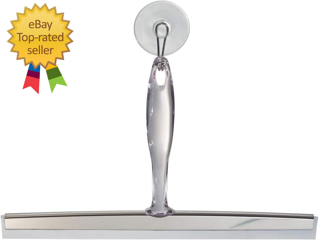 Idesign Zia Metal and Plastic Bathroom Squeegee for Shower Glass Doors Floors