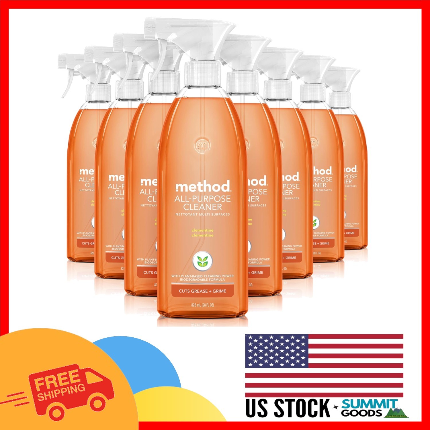 Method All-Purpose Cleaner Spray, Clementine – Eco-Friendly & Powerful 28 Oz …