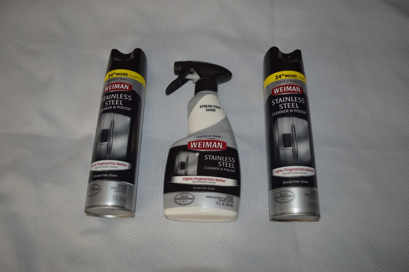 WEIMAN PRODUCTS ~ STAINLESS STEEL ~ CLEANER & POLISH ~ (PACK OF 3) ~ SPRAY