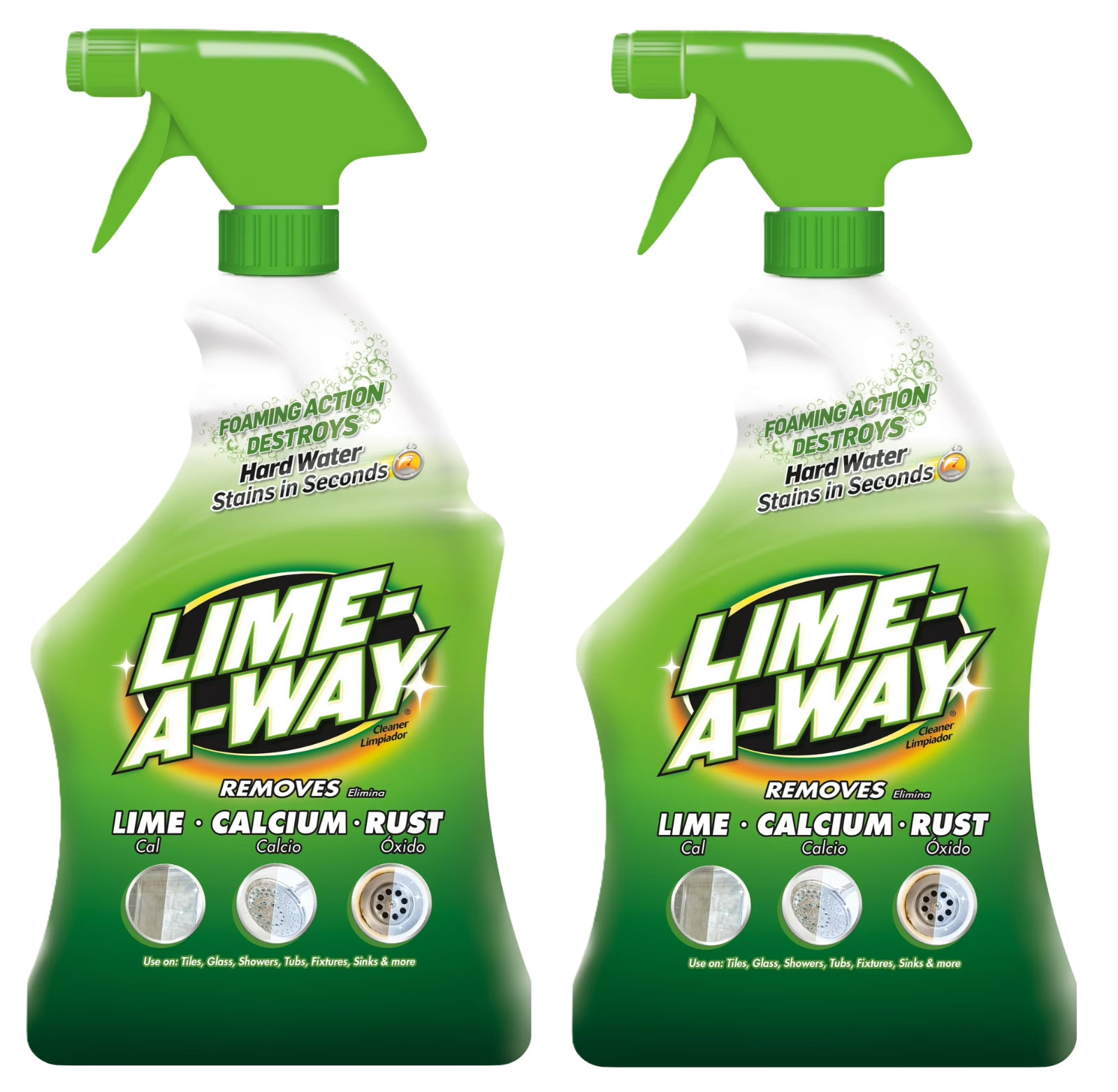 Lime-A-Way Bathroom Cleaner Spray, 32Oz, Removes Lime Calcium Rust (2 Pack)