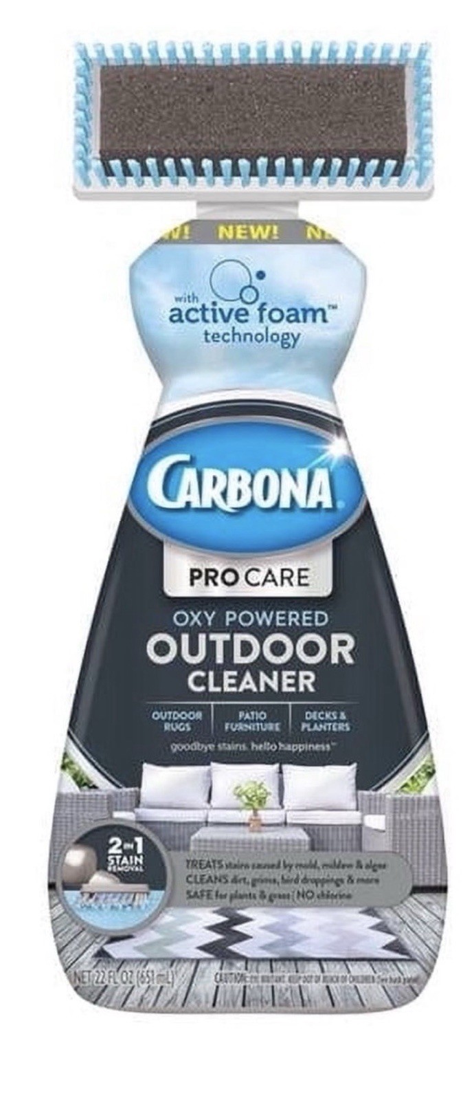 Carbona Outdoor Cleaner Unisex 22oz Blue Pro Care Oxy Powered Active Foam