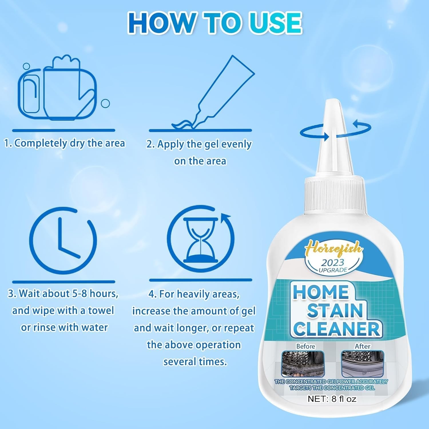 Home Remover Gel, 8 Fl Oz Household Washing Machine Cleaner for Washing Machine