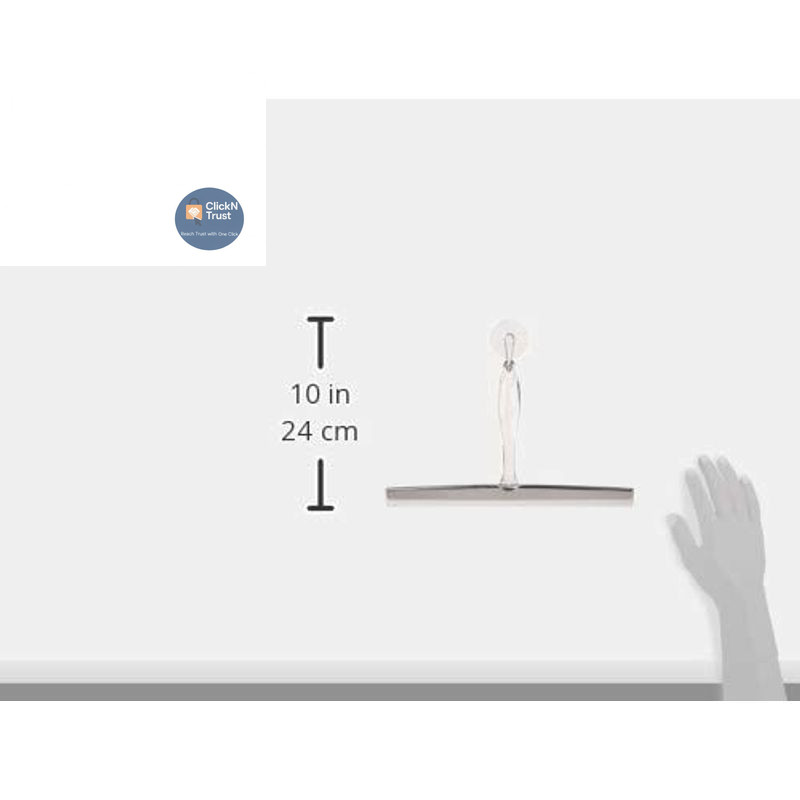 iDesign Zia Metal and Plastic Bathroom Squeegee for 12″ Inch, Clear/Stainless