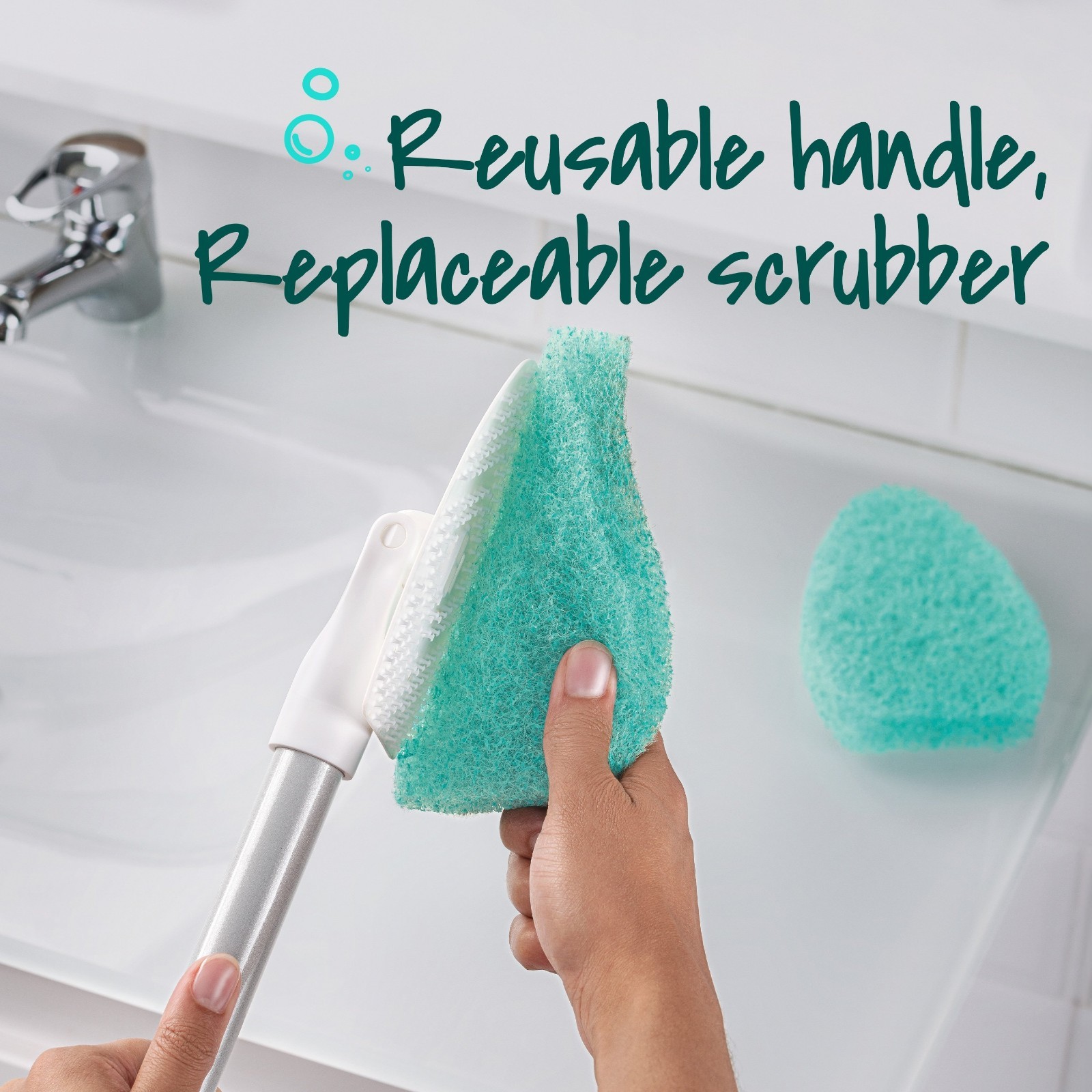 Scotch-Brite Shower Scrubber Poly Fiber Stiff Tile Grout Brush Tub Bathroom New