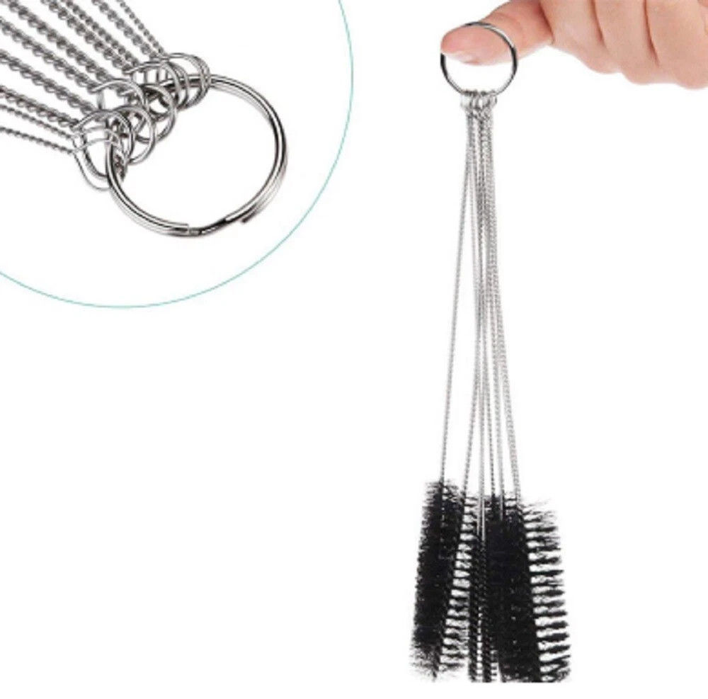 10-Pack Nylon Straw Cleaning Brushes–Stainless Steel Wire Drink Pipe Cleaner Kit