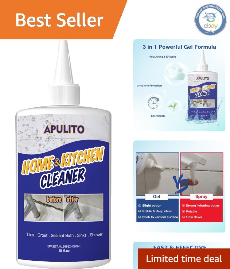 10 Fl Oz Eco-Friendly Cleaner Gel for Sinks, Counters, Tiles – Streak-Free Shine