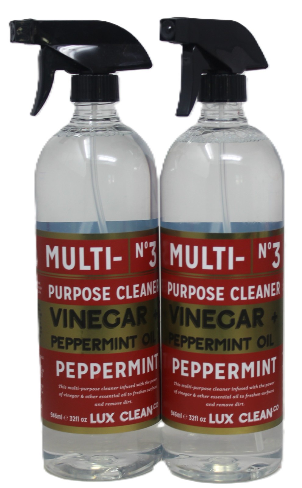 x2 Lux Multi Purpose Cleaner Cleanser Vinegar Peppermint Oil No 3 Co Brand New