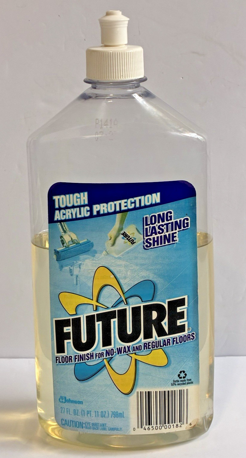 Vintage FUTURE Floor Finish Cleaner Shine 27 oz Bottle SC Johnson 1998 65% Full
