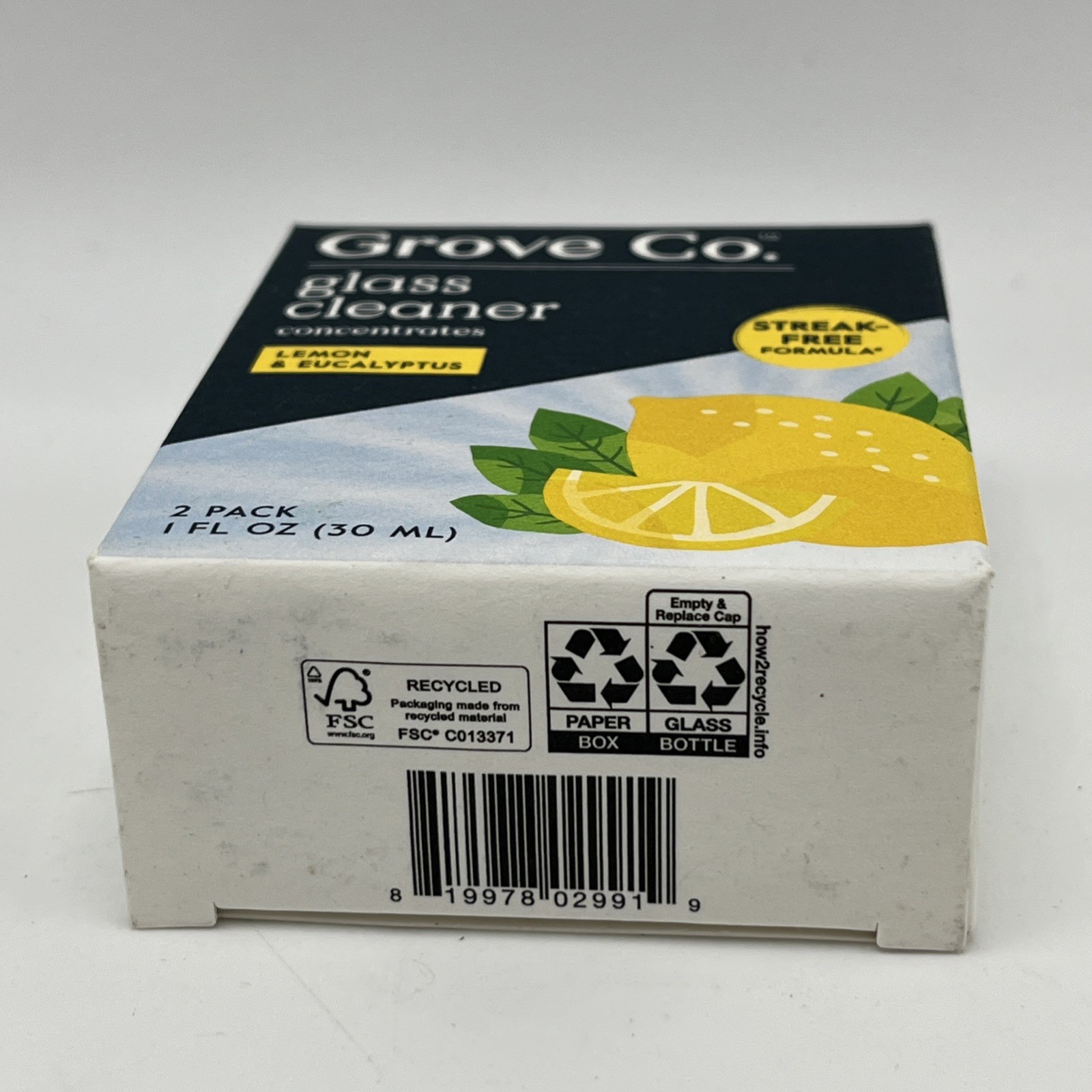 2 Pack – Grove Co. Glass Cleaner Concentrate, Lemon & Eucalyptus, 1 fl oz