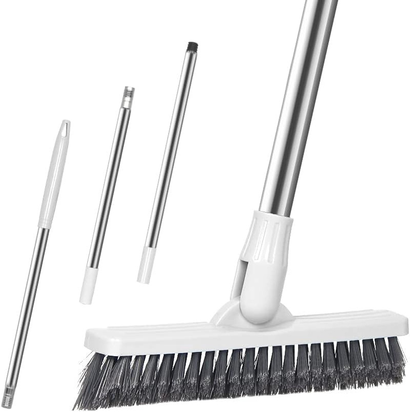 Floor Scrub Brush Bathroom Long Handle Bathtub Push Broom Shower Tile Grout S…