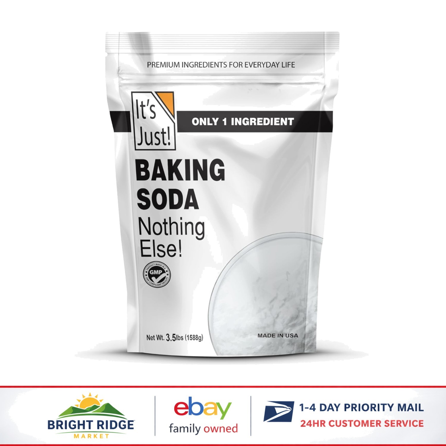 Sodium Bicarbonate 100% Pure, 56 Ounce for Baking, Cleaning, and Deodorizing