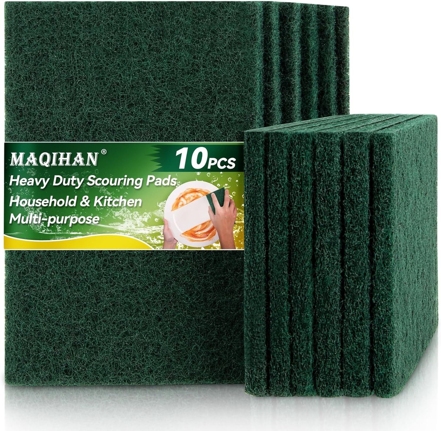 Heavy Duty Scouring Pad – 10PCS Scouring Pads for Heavy Duty Cleaning Scrubbing