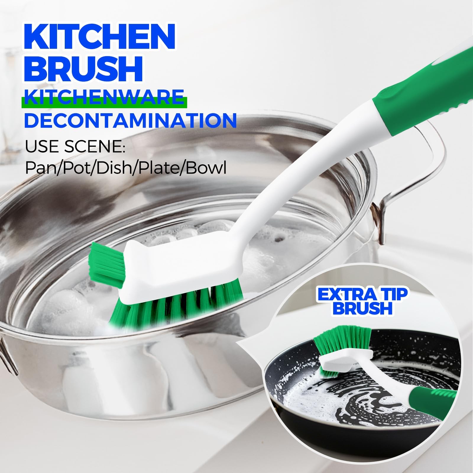 Holikme Deep Cleaning Brush Set, 5 Brushes for Kitchen, Bathroom, Tile, Grout