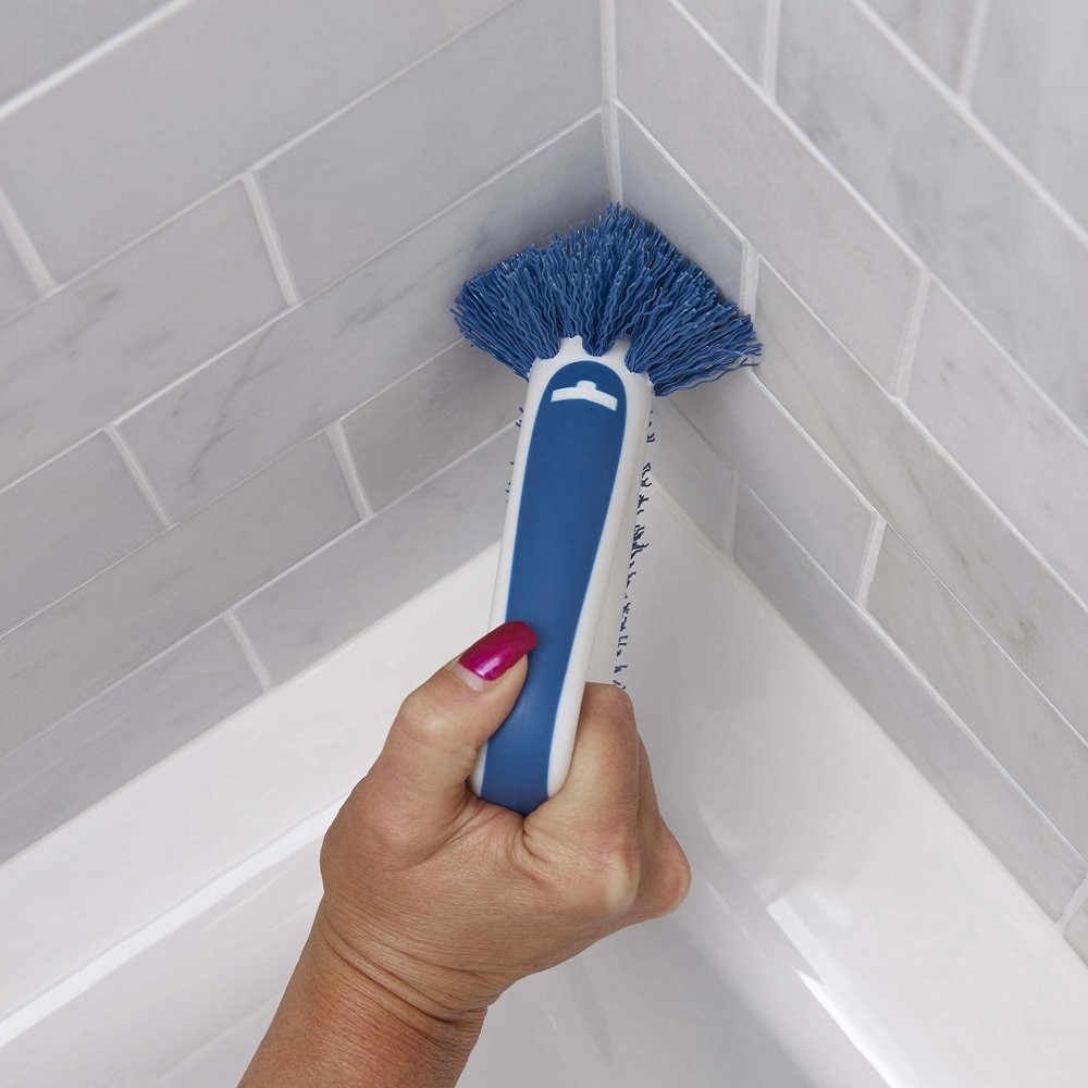 2in1 Grout Corner Brush HeavyDuty Bathroom Shower Tile Scrubber Tool