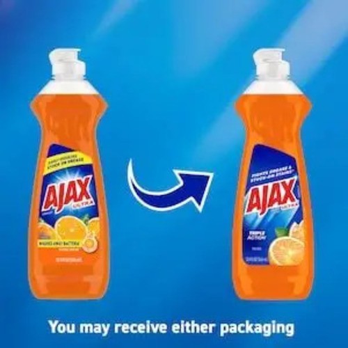 Ajax Ultra.Orange.Triple Action Dish Liquid 12.4oz ea+2 Stainles Steel Scrubbers