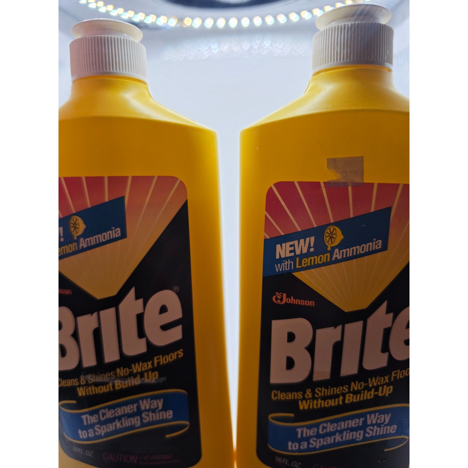 2 Bottles NOS 90’s Brite Floor Cleaner 16 oz SC Johnson For No Wax Floors