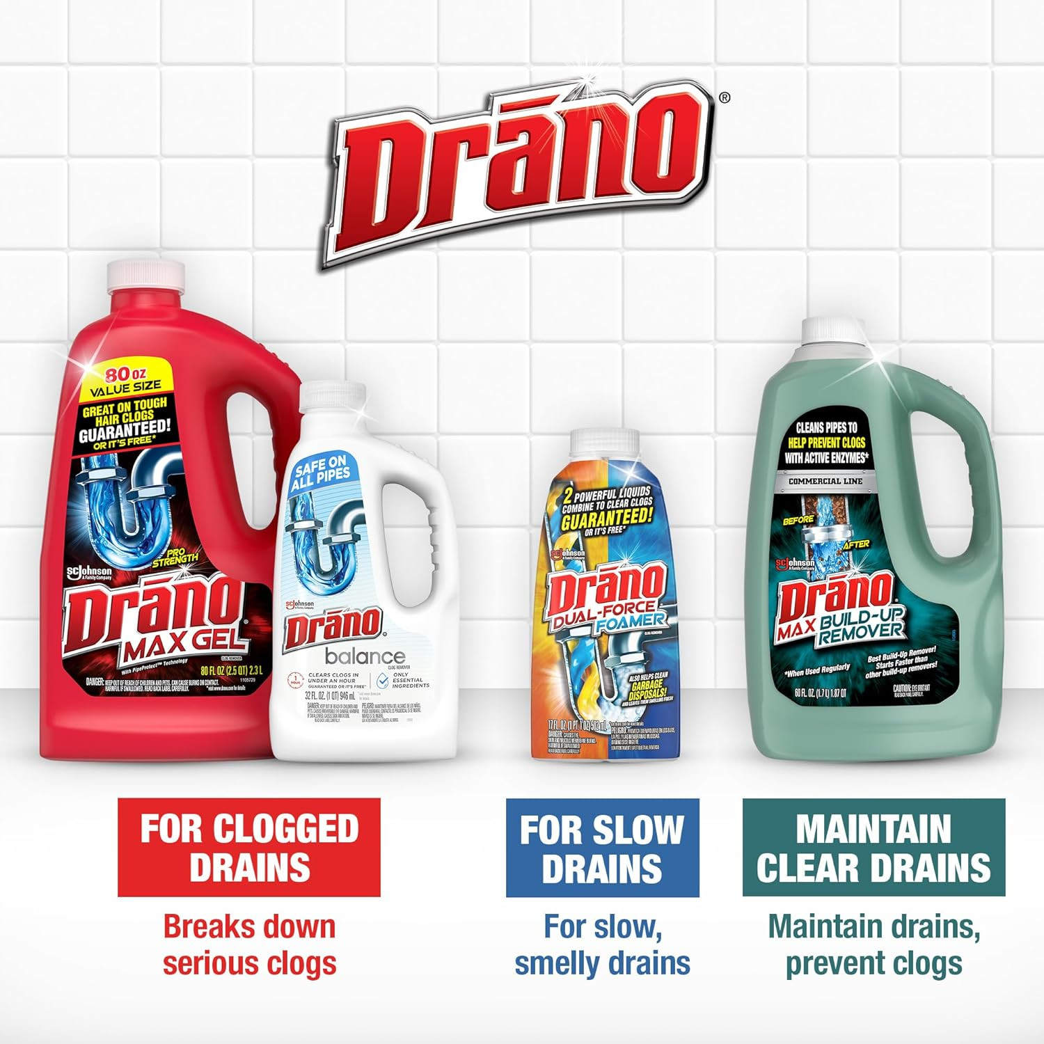 Drano Dual Force Foamer Clog Remover Cleaner Shower Sink Drains 17oz[1][2][3]