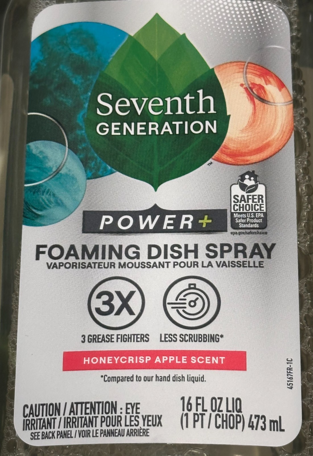 (2-Pk) SEVENTH GENERATION ~ POWER+ FOAMING DISH SPRAY Less Scrubbing Clean Fast