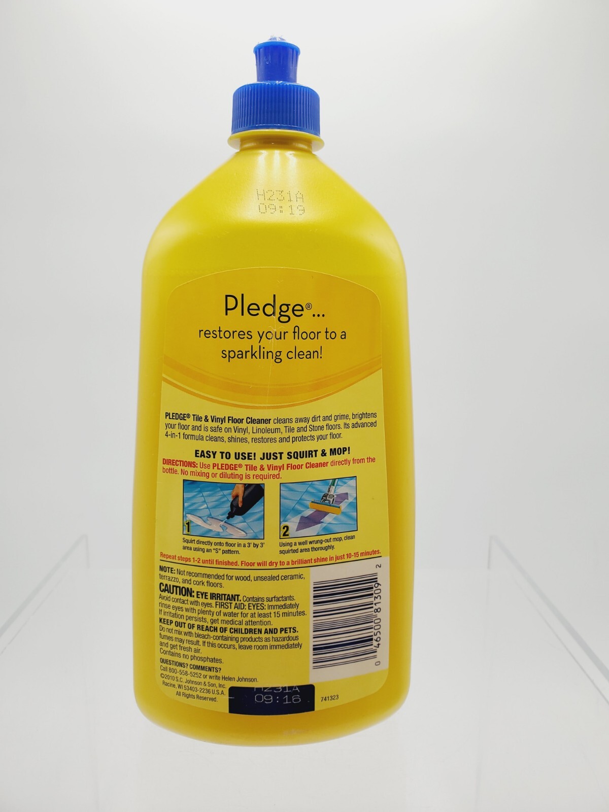 Pledge Floor Care Tile & Vinyl Floor Cleaner 4-In-1 27 fl Oz 80% Full