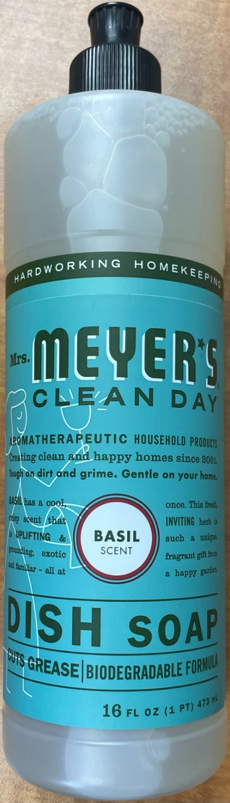 MRS. MEYER’S CLEAN DAY Liquid Dish Soap Basil Scent 6 Pack Each 16 fl. oz