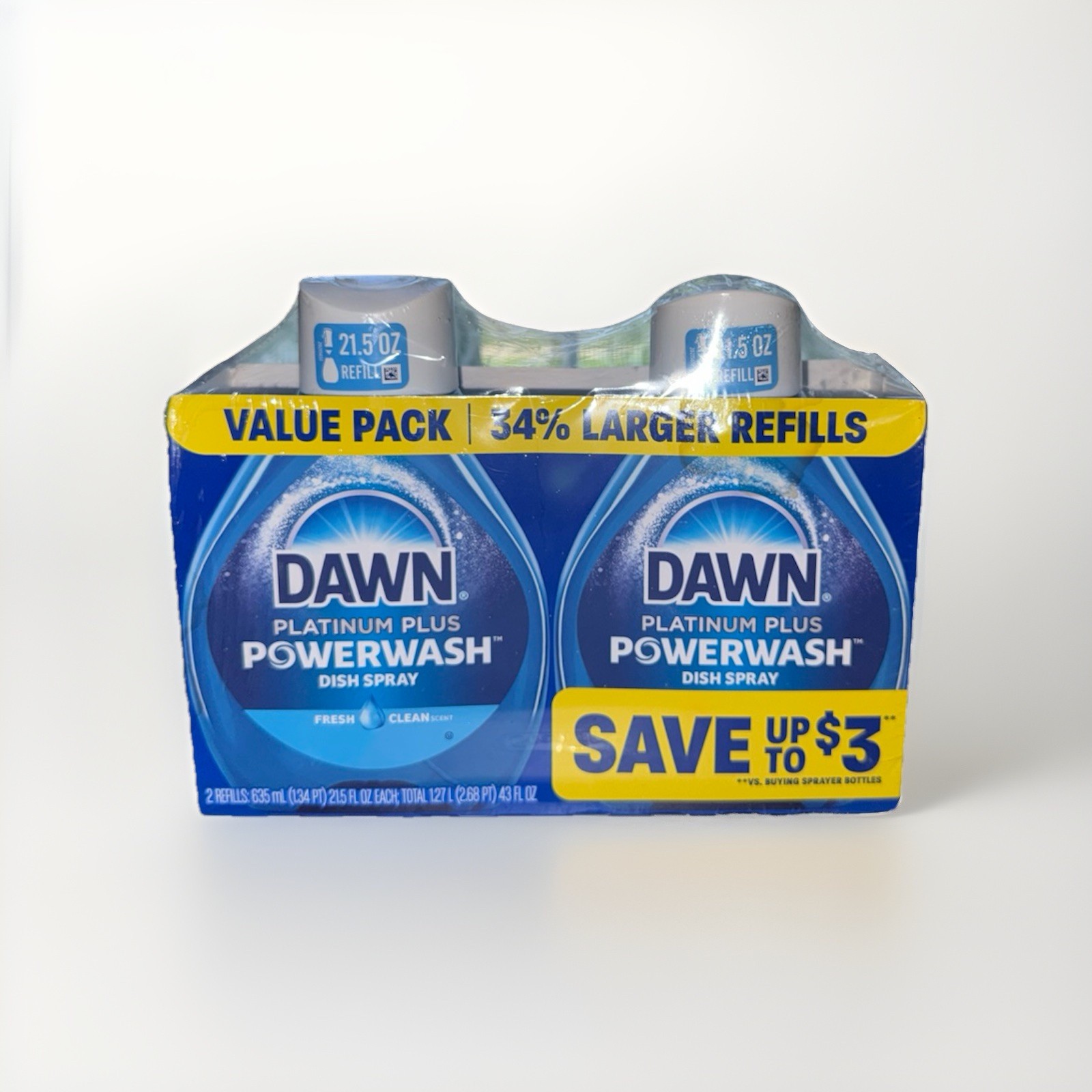 Dawn Platinum Plus Powerwash Dish Spray Refill, Fresh Clean Scent, Value Pack