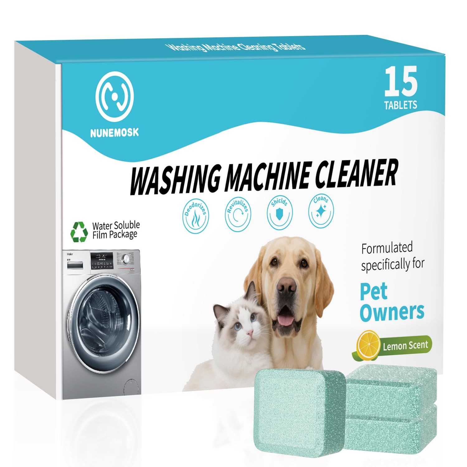 Washing Machine Cleaner -15 Pack, Formulated for Pet Owners | Compatible with…