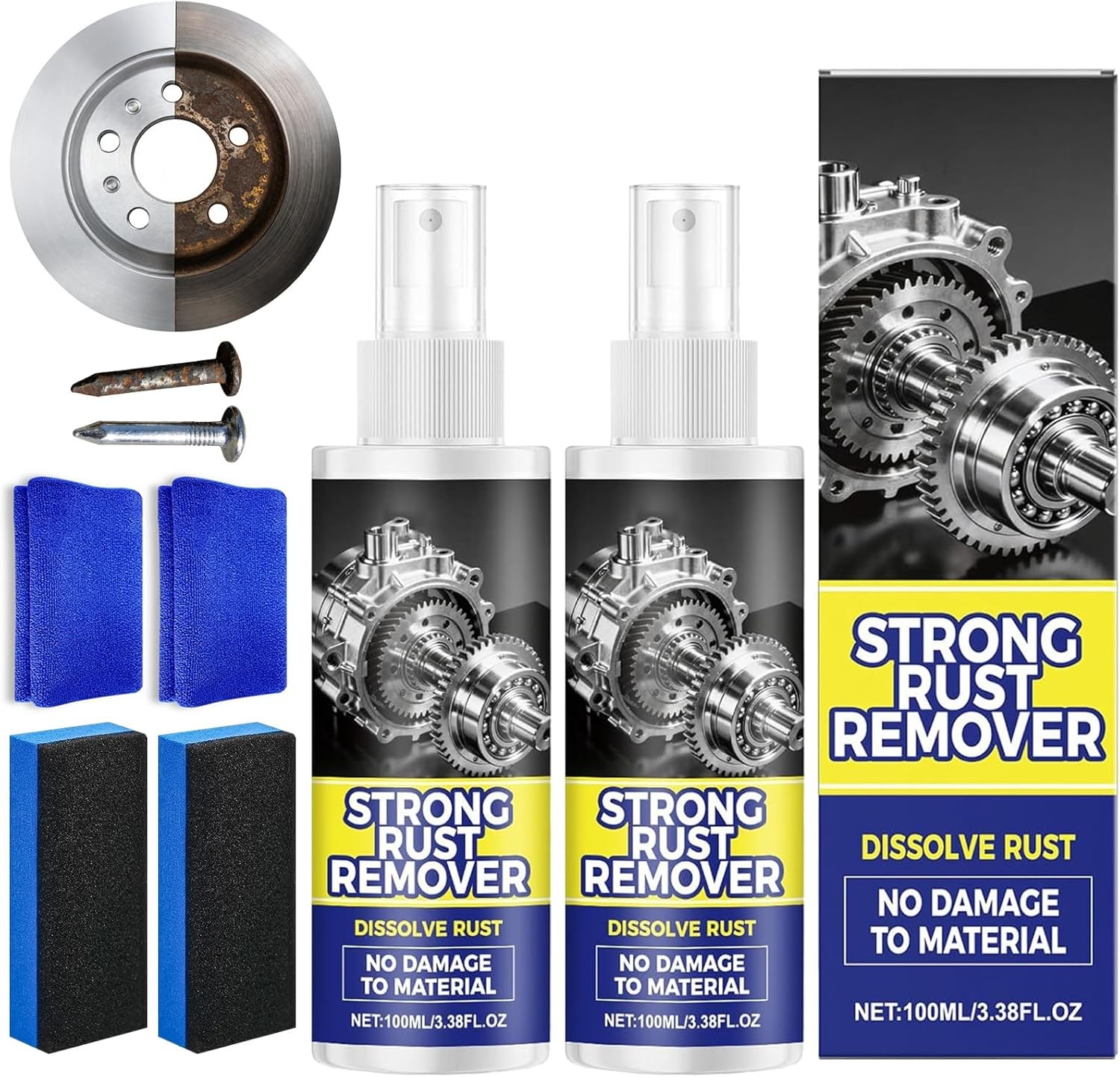 Rust Remover Spray for Metal, Heavy Duty Metal Cleaner, Multipurpose Rust Stain