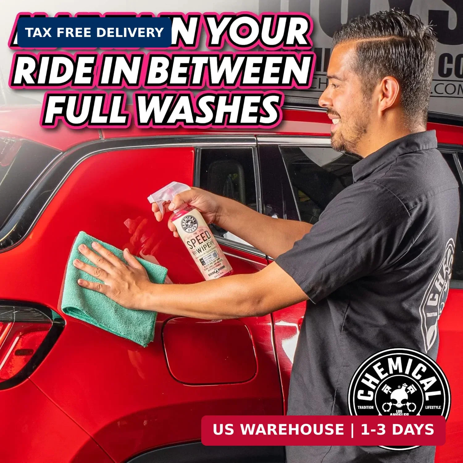 Chemical Guys Speed Wipe Quick Detailer – High Gloss, Streak-Free Shine, Detail