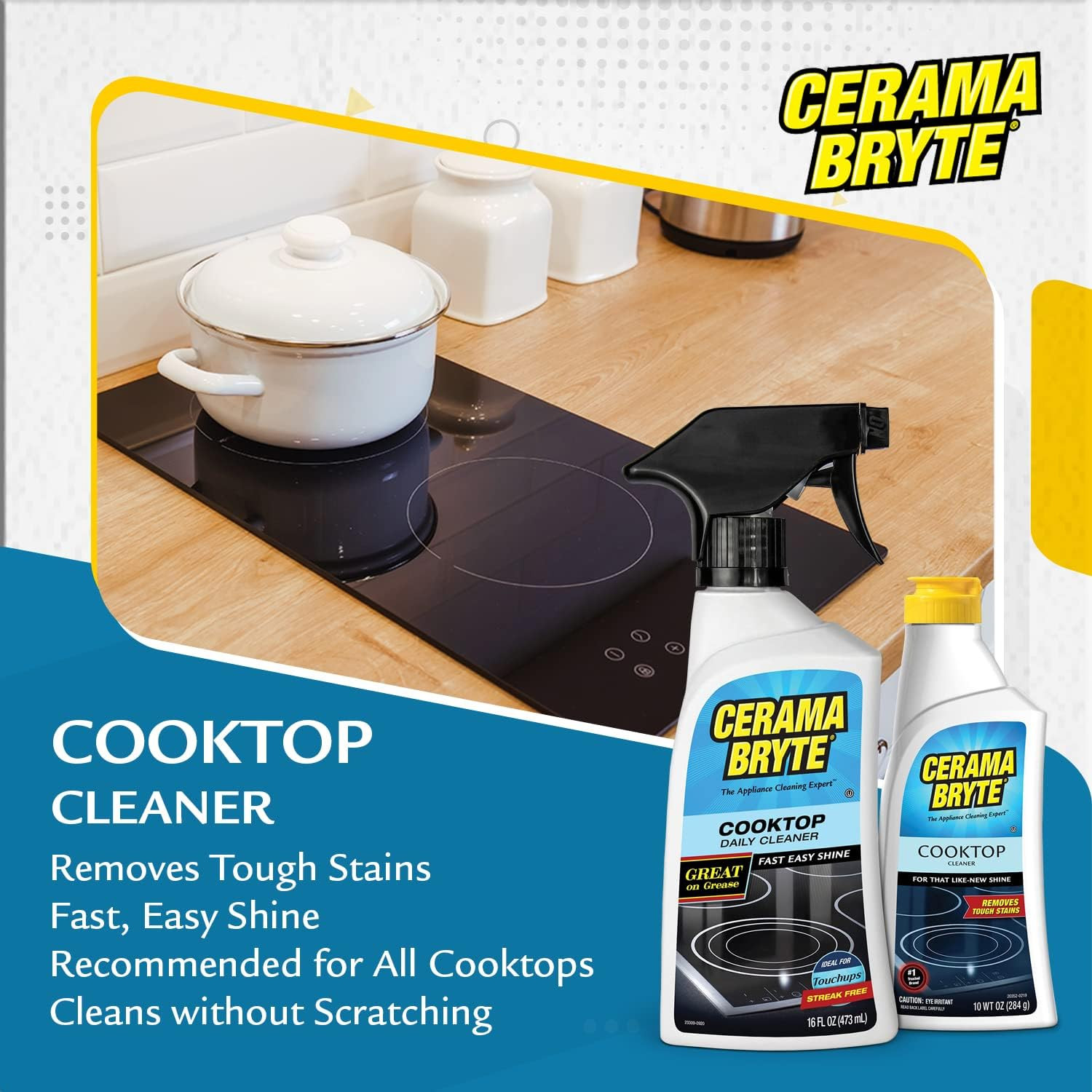 Heavy-Duty + Daily Spray Stove Top and Cooktop Cleaner Combo Kit for Glass and C