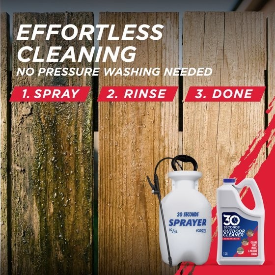 30 SECONDS Outdoor Cleaner for Stains from Algae, Mold and Mildew 1 Gallon
