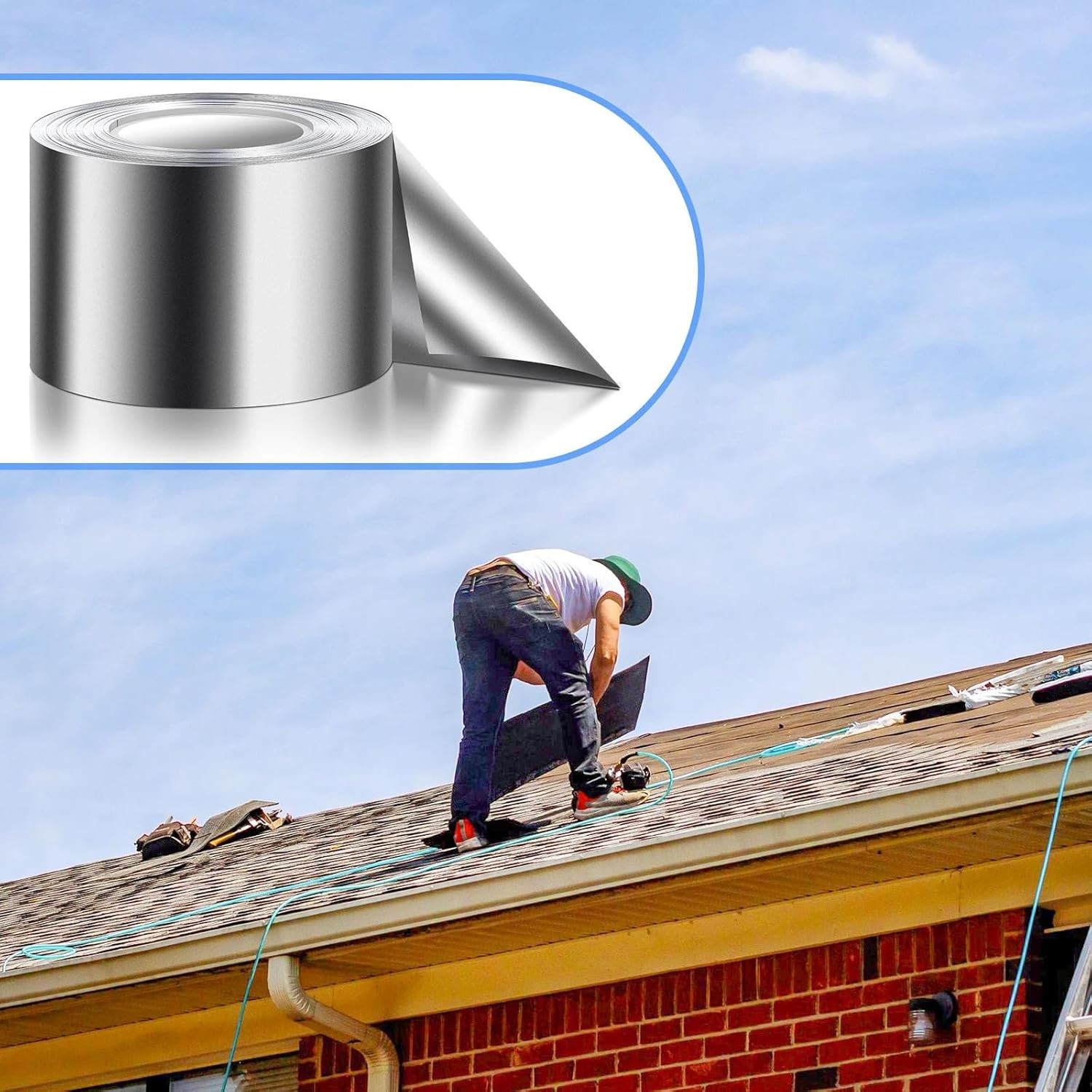 Roof Strip 131.23 Feet X 2.5 Inches Zinc Metal Strip Metal Roofing to Prevent Mo