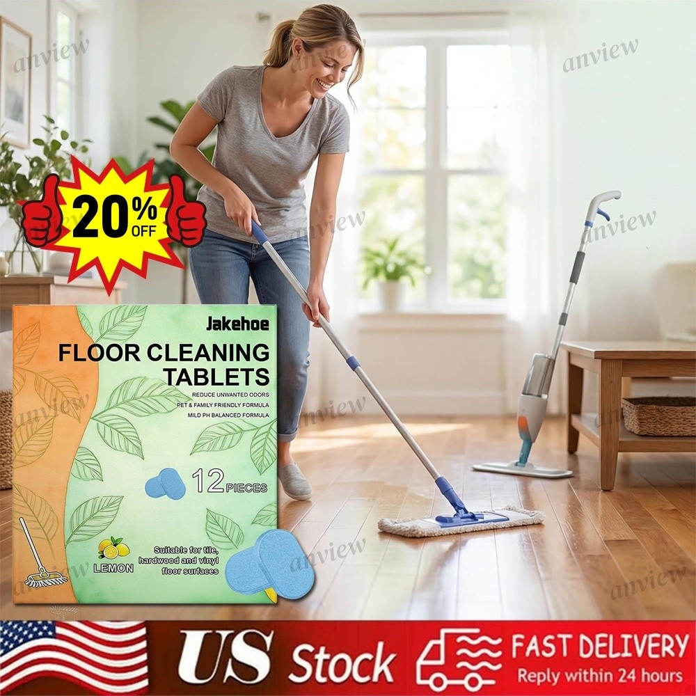12pc Floor Cleaning Solution Tablet, Deep Cleans for Multiple Floors,lemon Scent
