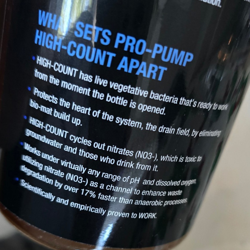 PRO-PUMP HI-COUNT Professional Grade Septic Tank Maintenance Liquid, 1 Quart
