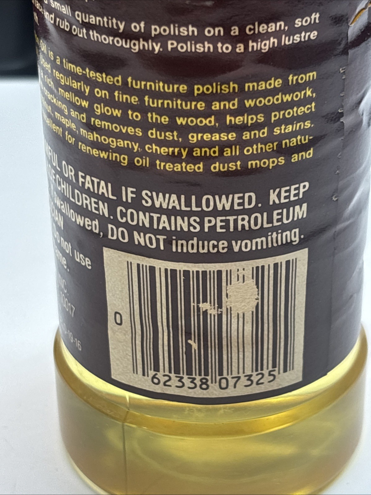 Vintage 80s Old English Lemon Oil Genuine Furniture Polish 16 fl oz New