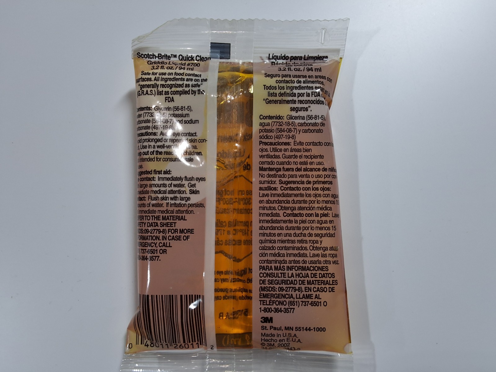 (40) 3M Scotch-Brite 700 700-40 Quick Clean Griddle Cleaner 3.2oz Liquid Packs