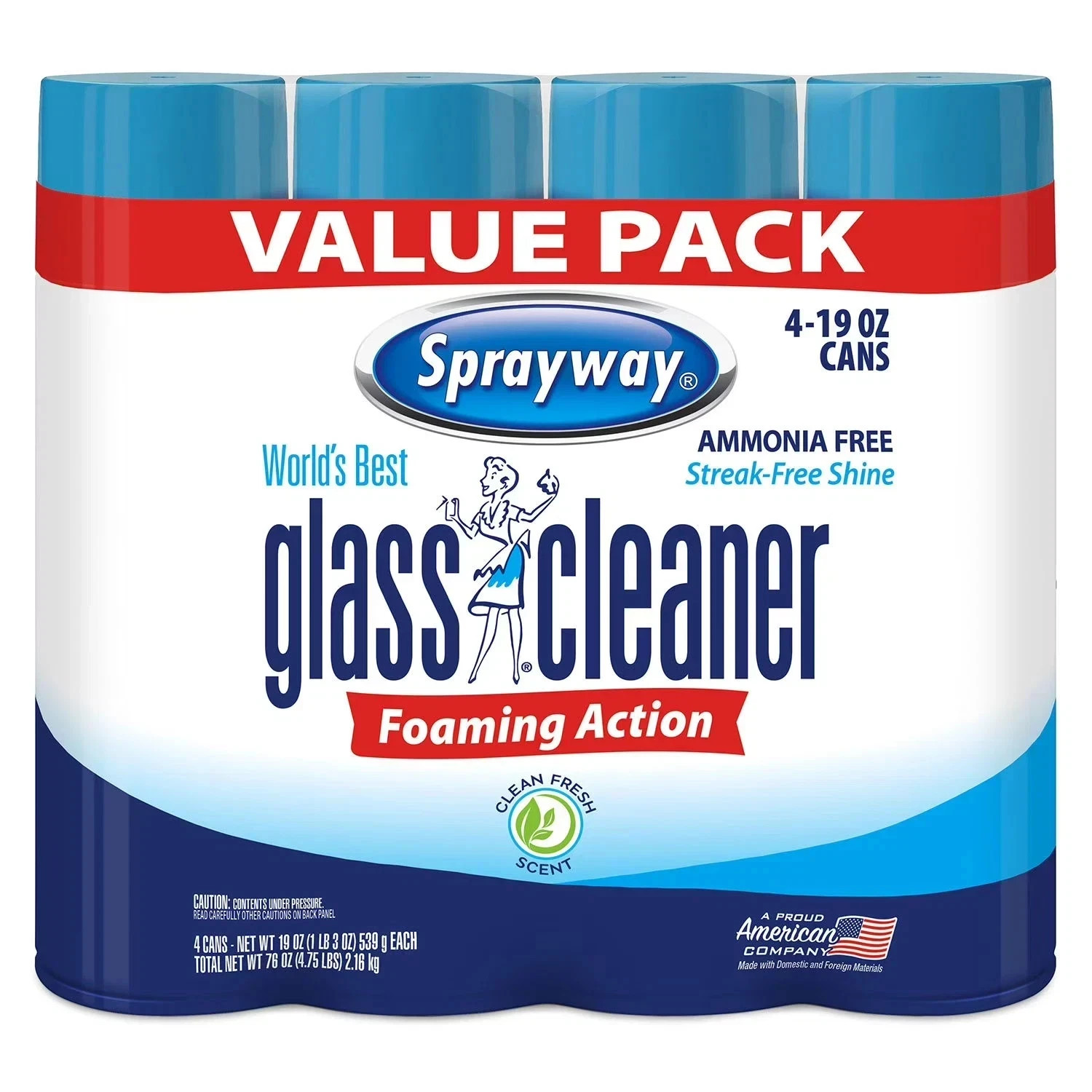 Sprayway Glass Cleaner 19 Ounce Pack of 4 Streak Free Shine .