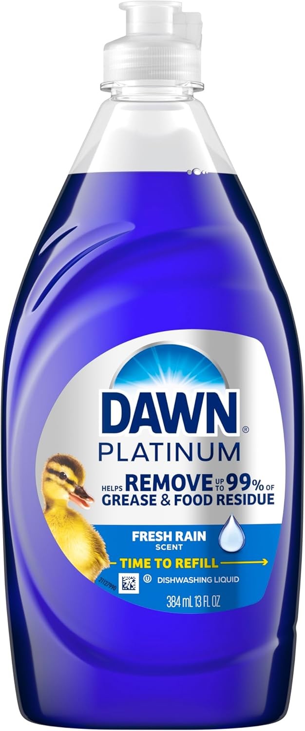 Dawn Platinum Dish Soap, Fresh Rain Scent Liquid Dishwashing Detergent, Powerful