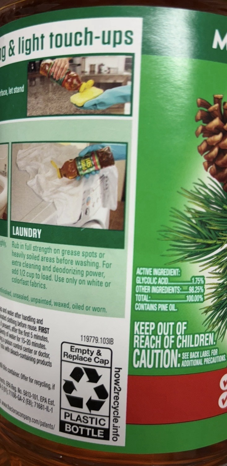 (2) Pine Sol with Pine Oil & Glycolic Acid Multi Surface Cleaner 48oz Large