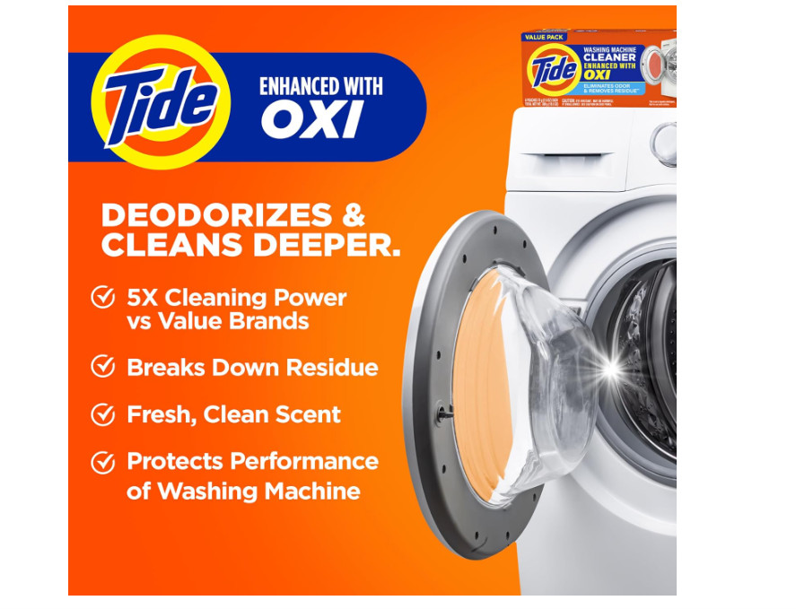 Tide Oxi Washing Machine Cleaner for Top & Front Load Washers