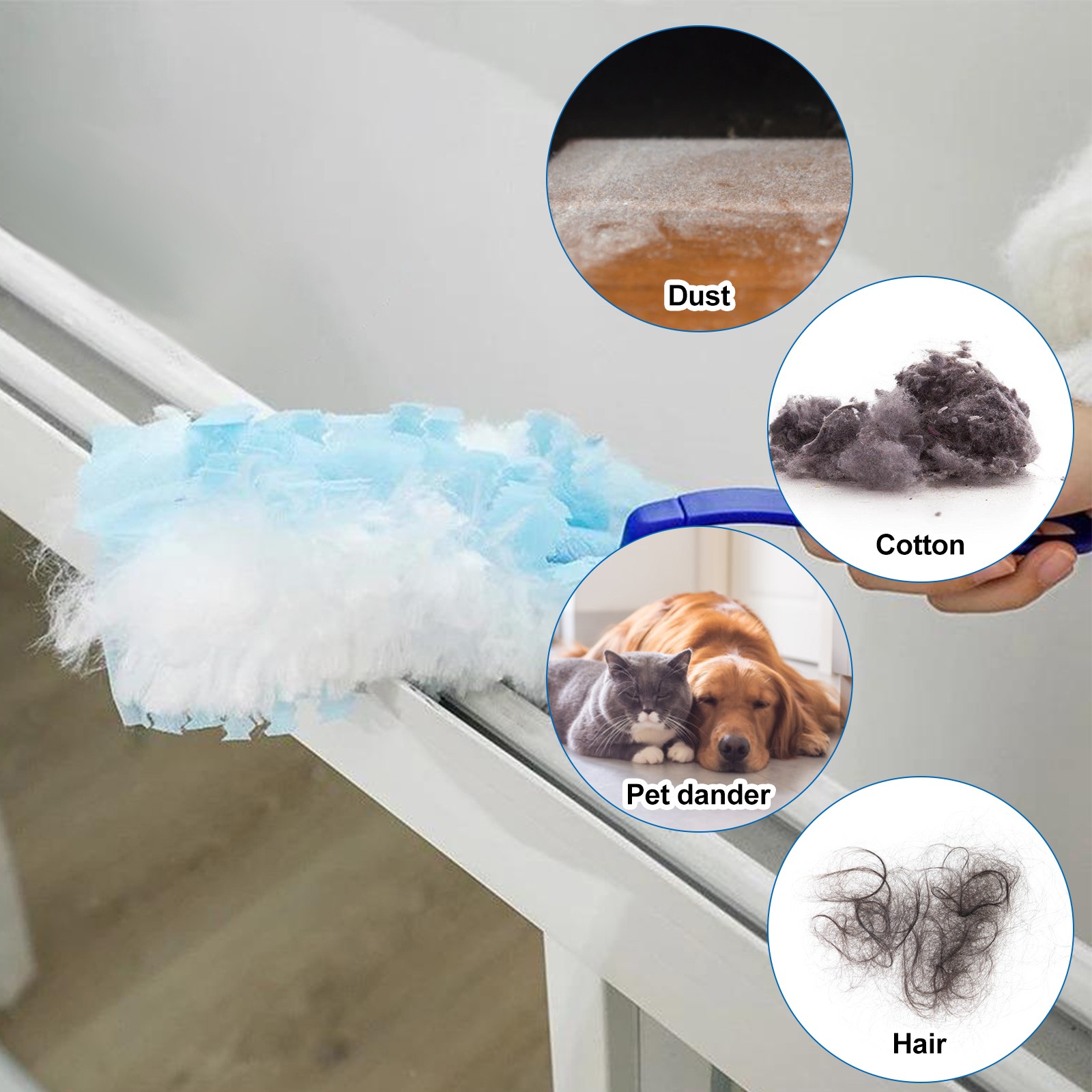 30PCS Heavy Duty Disposable Duster Refills for Multi-Surface Dust Removal Brush