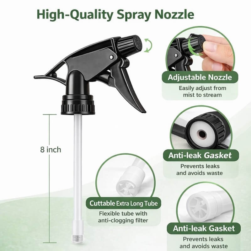 Plastic Trigger Spray Bottle 16 OZ Heavy Duty Chemical Resistant Sprayer