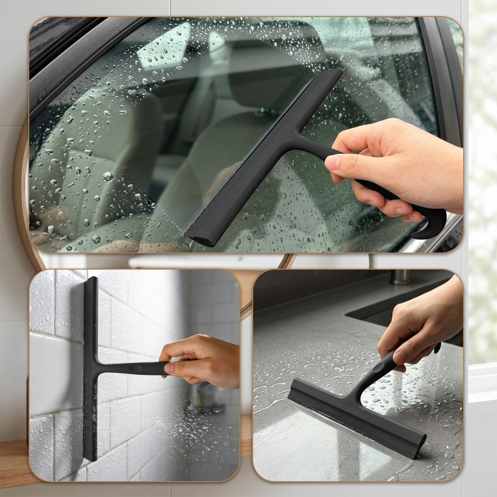 All-Purpose Shower Squeegee for Glass Doors with Hook, Silicone Squeegee for …